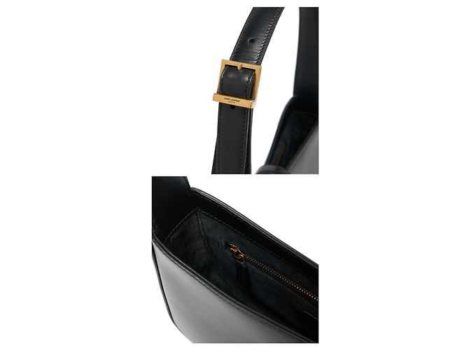 Saint Laurent Borsa a tracolla Cassandra Monogram LE Small Hobo Nero - vista 7