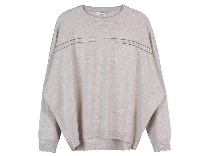 Brunello Cucinelli Kaschmir-Strickware für Damen Silber - Ansicht 10