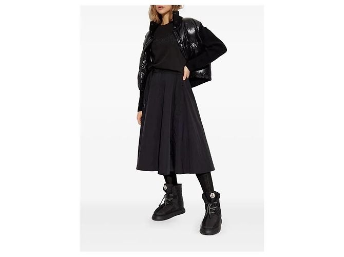 Moncler Gesteppte Cardigan-Jacke aus Woll-Kaschmir-Strick Schwarz - Ansicht 3