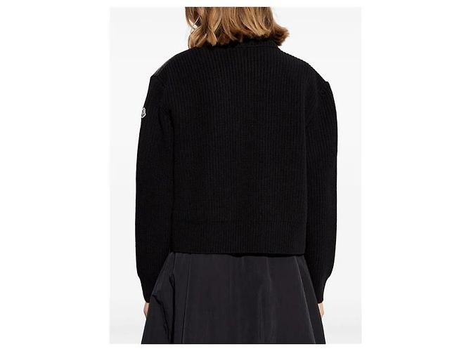 Moncler Gesteppte Cardigan-Jacke aus Woll-Kaschmir-Strick Schwarz - Ansicht 5