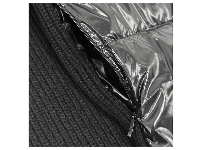 Moncler Gesteppte Cardigan-Jacke aus Woll-Kaschmir-Strick Schwarz - Ansicht 9