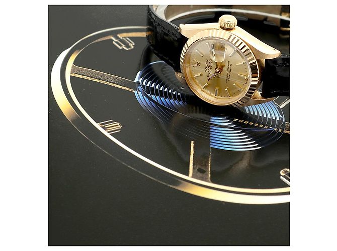 Rolex Datejust Gold Damen Lederuhr Classic Vintage Schwarz - Ansicht 21