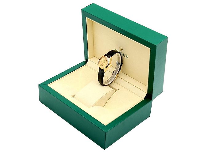 Rolex Datejust Gold Damen Lederuhr Classic Vintage Schwarz - Ansicht 23