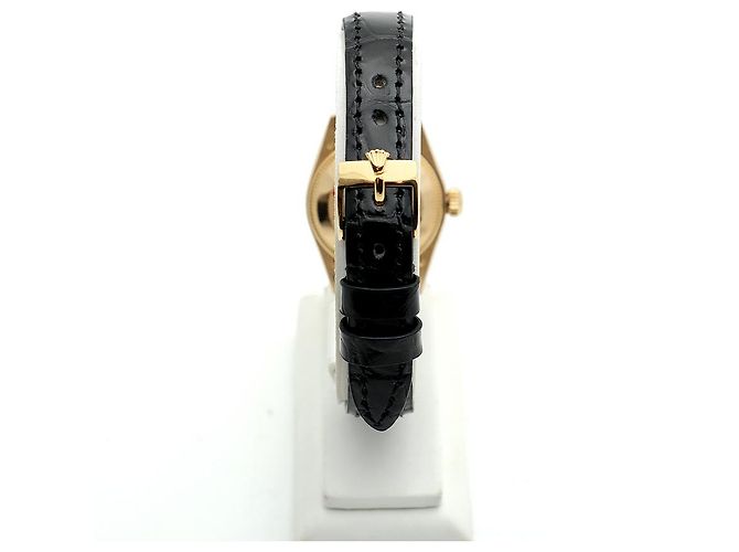 Rolex Datejust Gold Damen Lederuhr Classic Vintage Schwarz - Ansicht 6