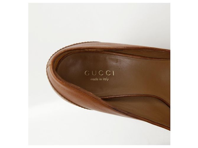 Gucci Décolleté open toe con nappe Marrone - vista 15