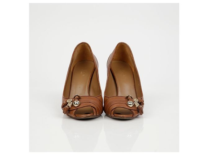 Gucci Décolleté open toe con nappe Marrone - vista 3