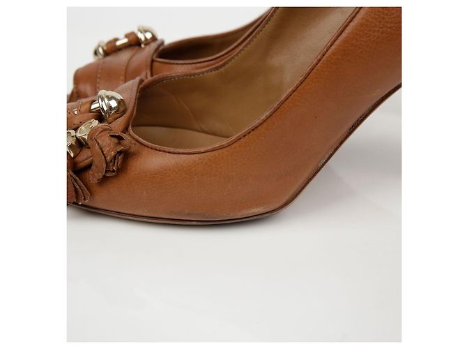 Gucci Décolleté open toe con nappe Marrone - vista 7