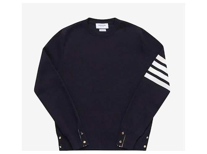 Thom Browne Gestreifter Strickpullover für Herren Schwarz - Ansicht 2