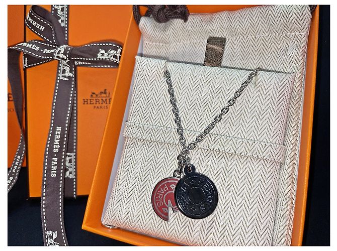 Hermès Half Moon Logo Silberkette stamp: Orange - Ansicht 4