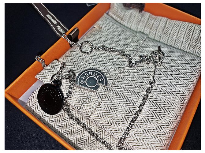 Hermès Half Moon Logo Silberkette stamp: Orange - Ansicht 6