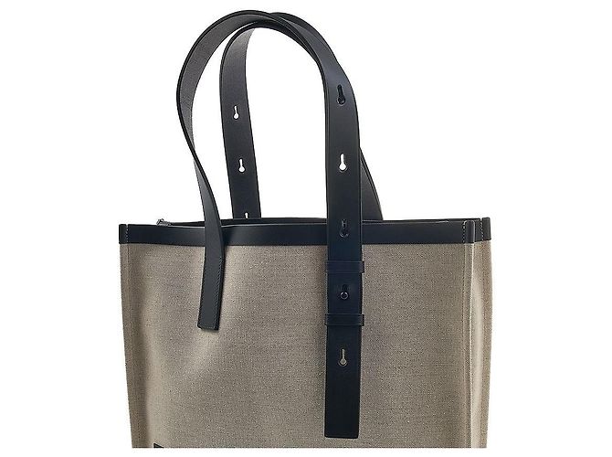Salvatore Ferragamo Borsa Tote in tela con logo da donna NERO NATU Multicolore - vista 7