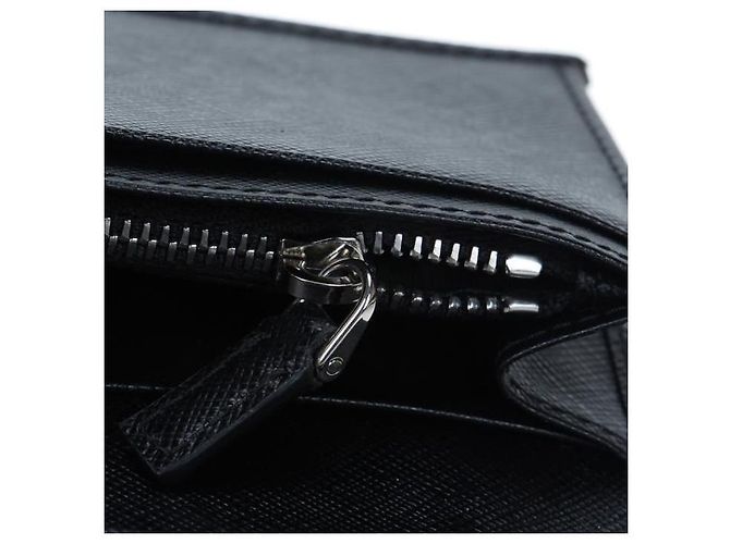 Prada Saffiano Leather Men's Long Wallet Black - view 10
