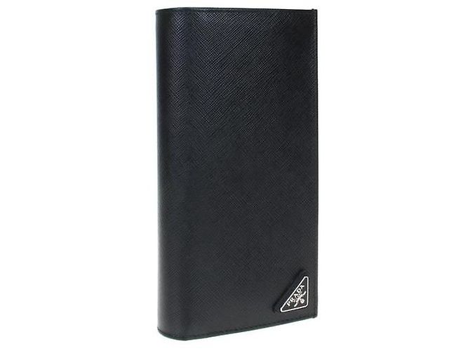 Prada Saffiano Leather Men's Long Wallet Black - view 2