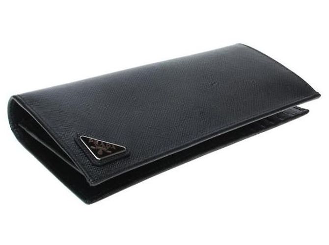 Prada Saffiano Leather Men's Long Wallet Black - view 5