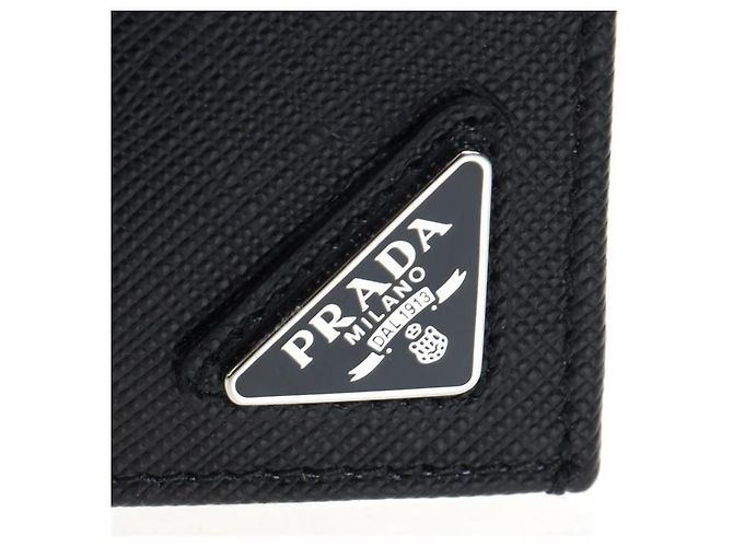 Prada Saffiano Leather Men's Long Wallet Black - view 7