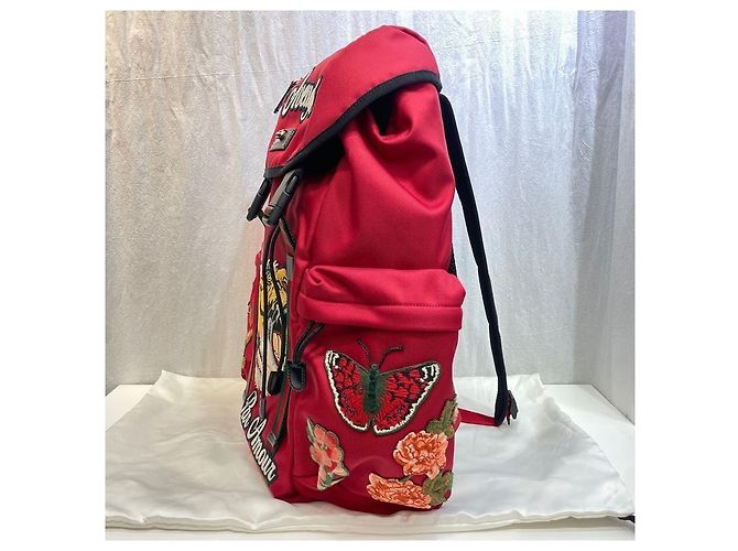 Gucci Tiger Embroidered Techno Canvas Red Backpack - view 4