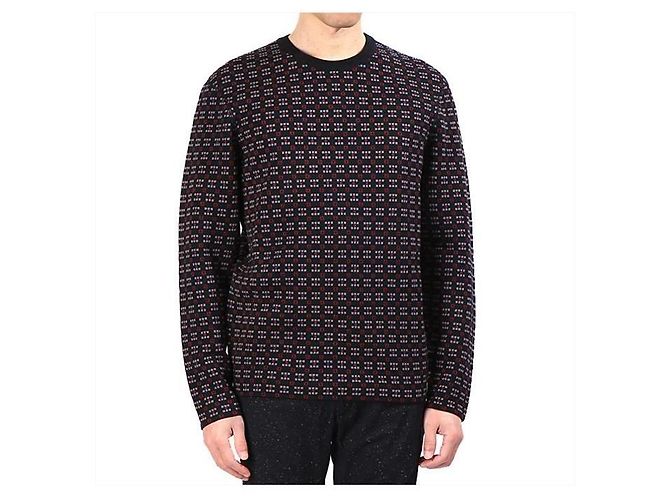 Lanvin Geometric Crew Neck Knit Black - view 10