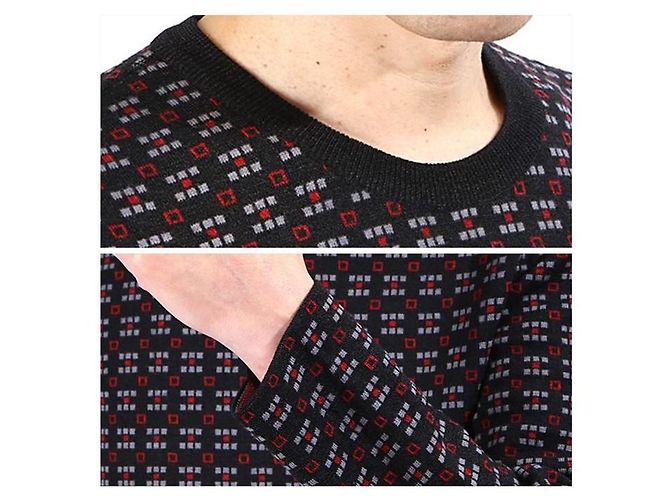Lanvin Geometric Crew Neck Knit Black - view 13