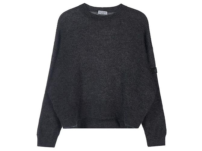 Brunello Cucinelli Jersey de punto de mohair para mujer Negro - vista 9