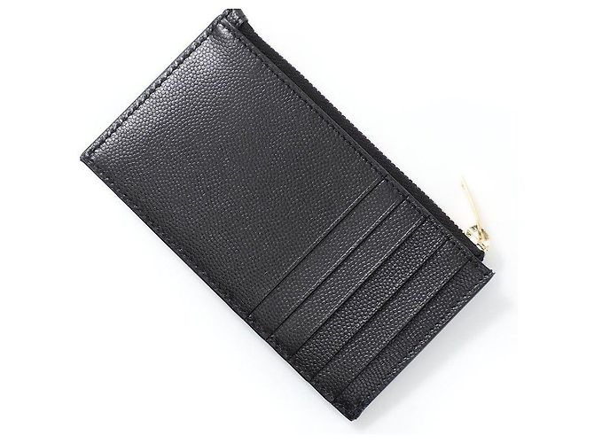 Saint Laurent Monogram Kartenetui aus Caviar-Leder Schwarz - Ansicht 4