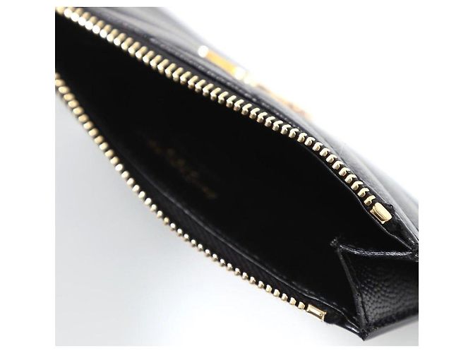 Saint Laurent Monogram Kartenetui aus Caviar-Leder Schwarz - Ansicht 5