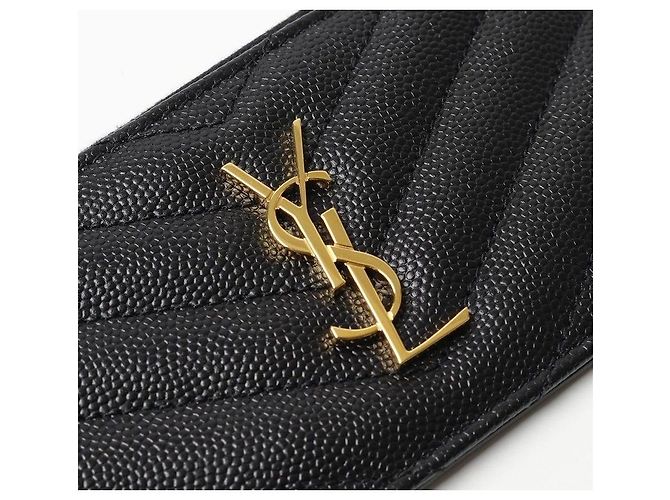 Saint Laurent Monogram Kartenetui aus Caviar-Leder Schwarz - Ansicht 8