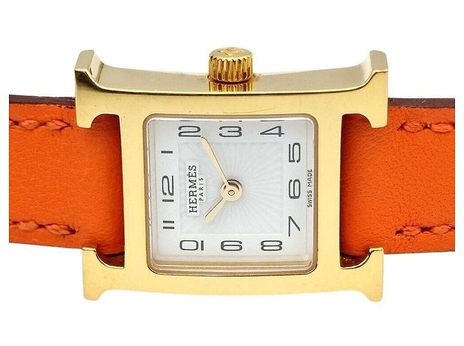 Hermès Reloj Hour de dos correas chapado en oro Dorado - vista 3