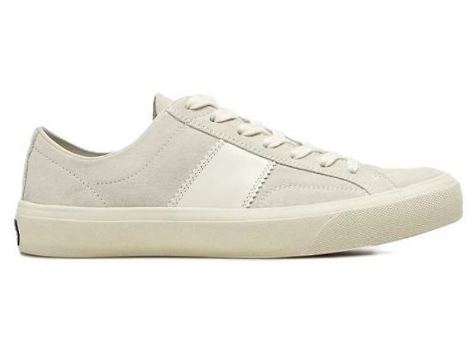 Tom Ford Sneakers Crossover Suede Cambridge Bianco - vista 3