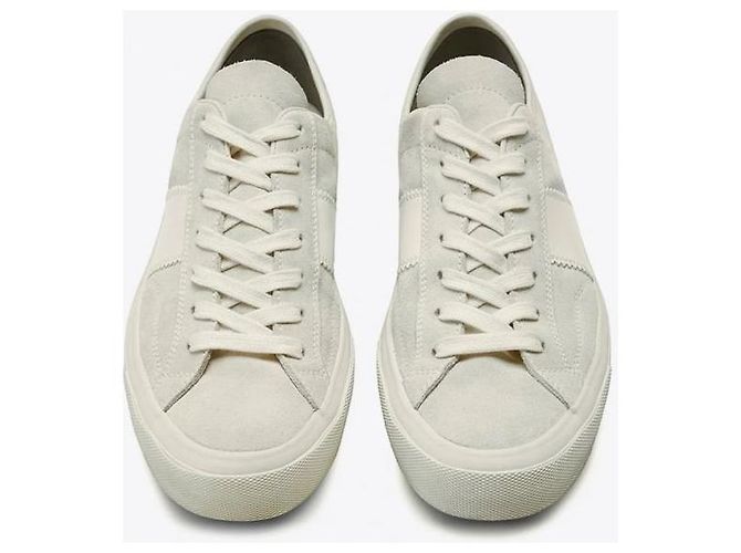 Tom Ford Sneakers Crossover Suede Cambridge Bianco - vista 4