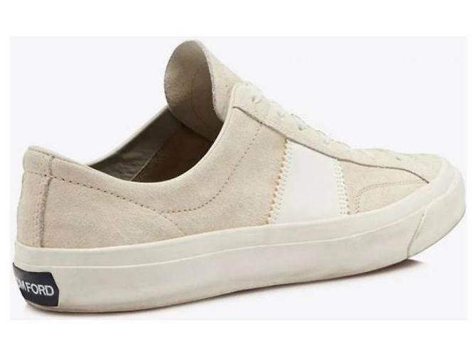 Tom Ford Sneakers Crossover Suede Cambridge Bianco - vista 5