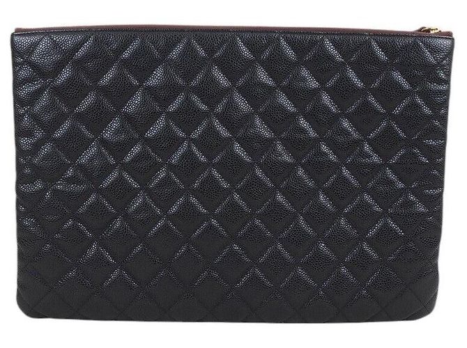 Chanel Clutch Caviar Large Negro - vista 2