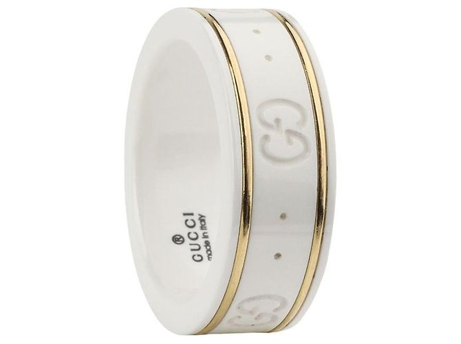 Gucci Anello Iconic in ceramica e oro giallo Misura - vista 3