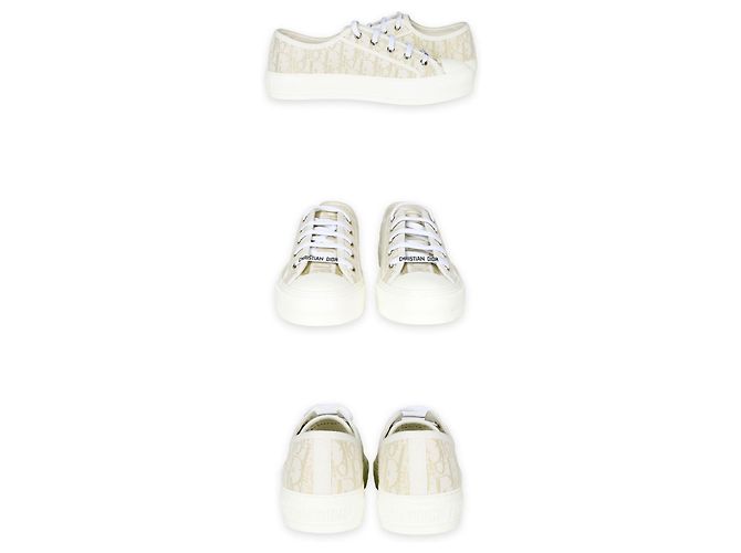 Dior Sneakers basse Work and Oblique da donna (Ivory/Gold) Bianco - vista 3