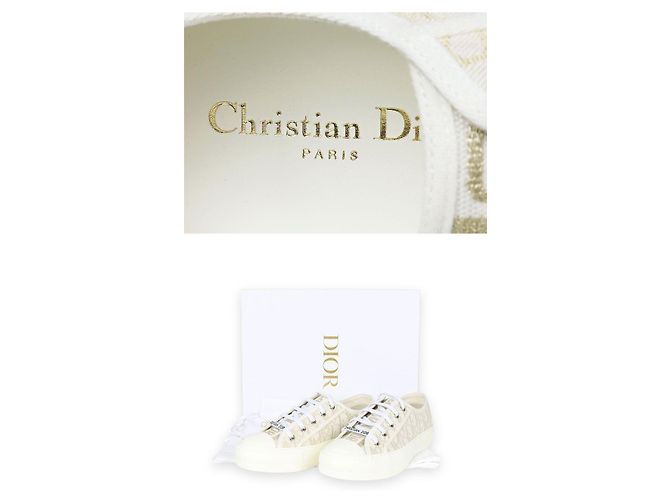 Dior Sneakers basse Work and Oblique da donna (Ivory/Gold) Bianco - vista 7