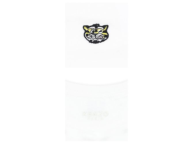 Kenzo T-shirt de manga curta para mulher com patch bordado Wild Tiger (White) Branco - vista 4