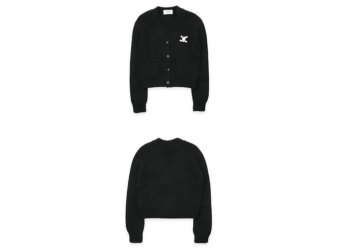 Céline Kaschmir-Cardigan für Damen Schwarz - Ansicht 3
