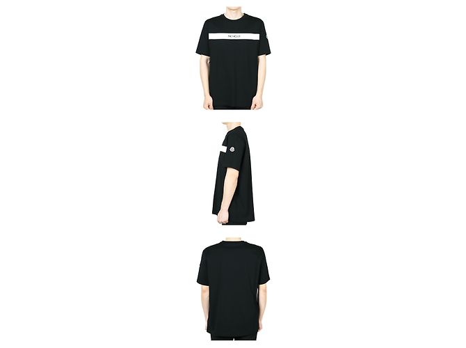T-shirt a maniche corte in cotone con logo RUBBERISED da uomo Moncler (Black) Multicolore - vista 2