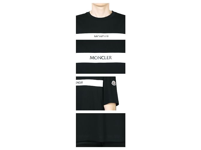 T-shirt a maniche corte in cotone con logo RUBBERISED da uomo Moncler (Black) Multicolore - vista 3
