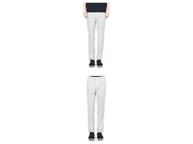 Brunello Cucinelli Pantaloni dritti in cotone gabardine da uomo (Gray) Argento - vista 2