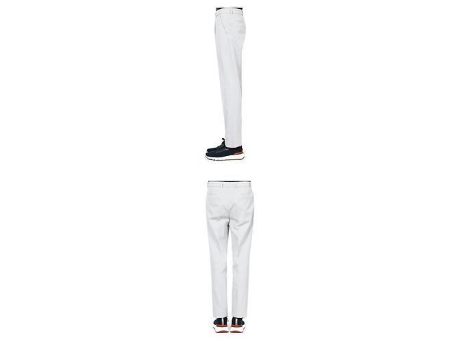 Brunello Cucinelli Pantaloni dritti in cotone gabardine da uomo (Gray) Argento - vista 3
