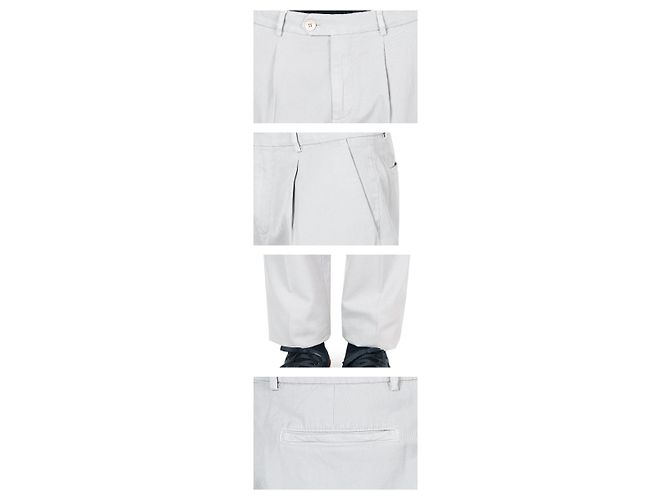 Brunello Cucinelli Pantaloni dritti in cotone gabardine da uomo (Gray) Argento - vista 4