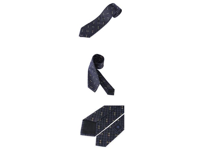 Gucci Cravatta in seta da uomo con logo GG Jacquard (Dark Blue) - vista 4