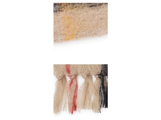 Burberry Sciarpa in lana mohair a quadri da donna (Sand) Marrone - vista 4