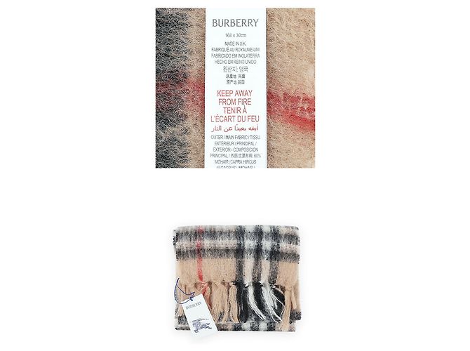 Burberry Sciarpa in lana mohair a quadri da donna (Sand) Marrone - vista 5