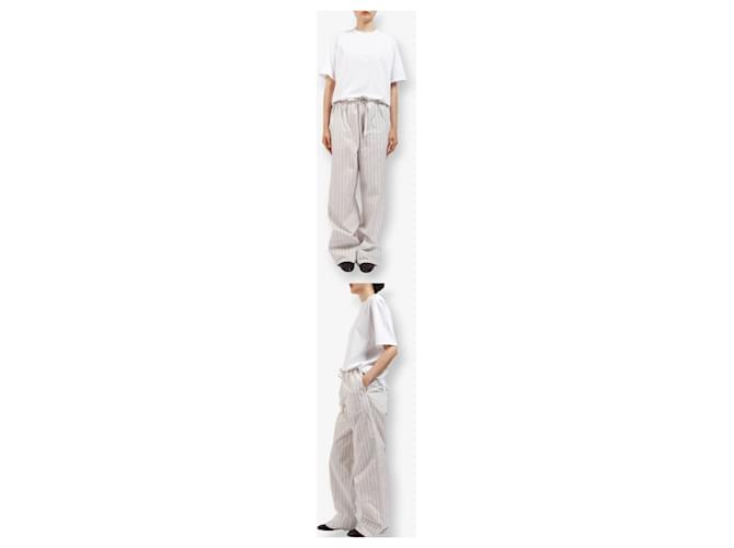 The row Pantalones de algodón Hypnosta White Graphite Plata - vista 2