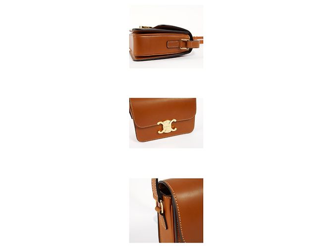 Céline Borsa Tin Triomphe in pelle di vitello naturale Rosso - vista 2