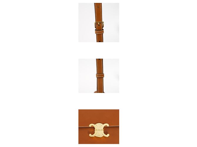 Céline Borsa Tin Triomphe in pelle di vitello naturale Rosso - vista 3