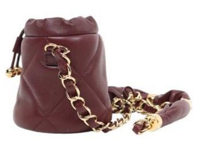 Chanel Borsa a secchiello mini Coco Crush in pelle burgundy Rosso - vista 2