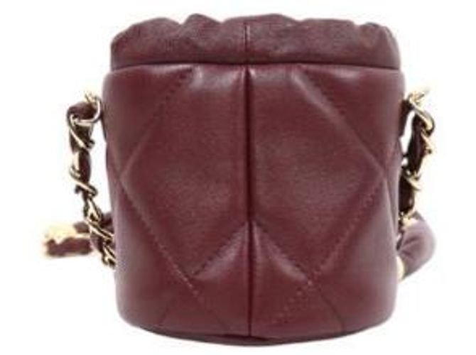 Chanel Borsa a secchiello mini Coco Crush in pelle burgundy Rosso - vista 3