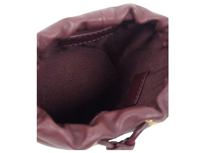 Chanel Borsa a secchiello mini Coco Crush in pelle burgundy Rosso - vista 5